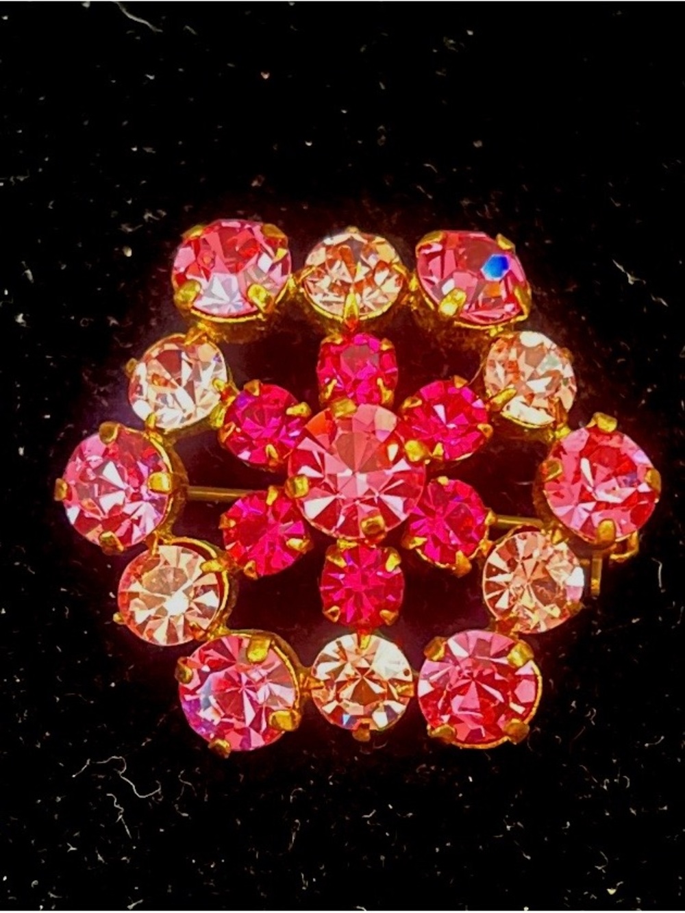 Pink Crystal Flower Brooch - Women Jewelry